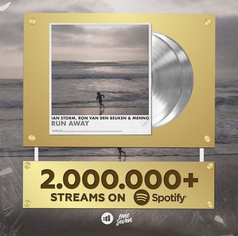 More than 2 million streams for “Run Away” by Ian Storm, Ron van de Beuken & Menno 😱✨👏