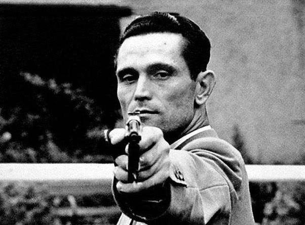 13. Károly Takács This Hungarian was sent for the 1940 Tokyo Olympics for shooting. Sadly before the Olympics, whilst training, his right hand was exploded by a grenade. This doesn't stop him, as he would win gold medal with his left hand and win a lot more.