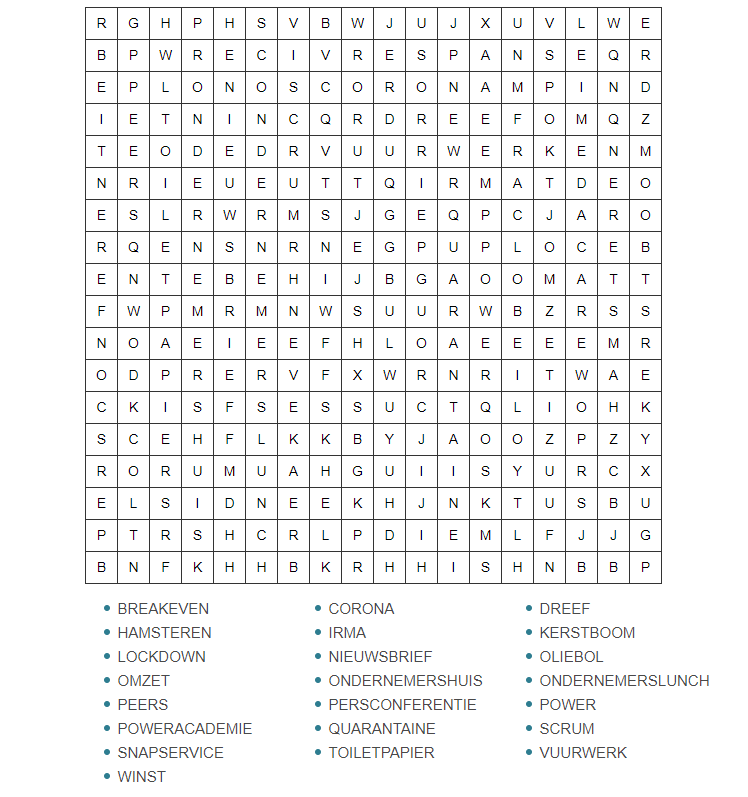 Dit jaar hebben we een kerstpuzzel met een prijs! Vind alle woorden en stuur het resultaat op naar saskia@powerbypeers.nl. Op 4 januari trekken we twee winnaars die een verrassingspakket winnen.

De volledige puzzel vind je hier: powerbypeers.nl/kerstpuzzel-20…