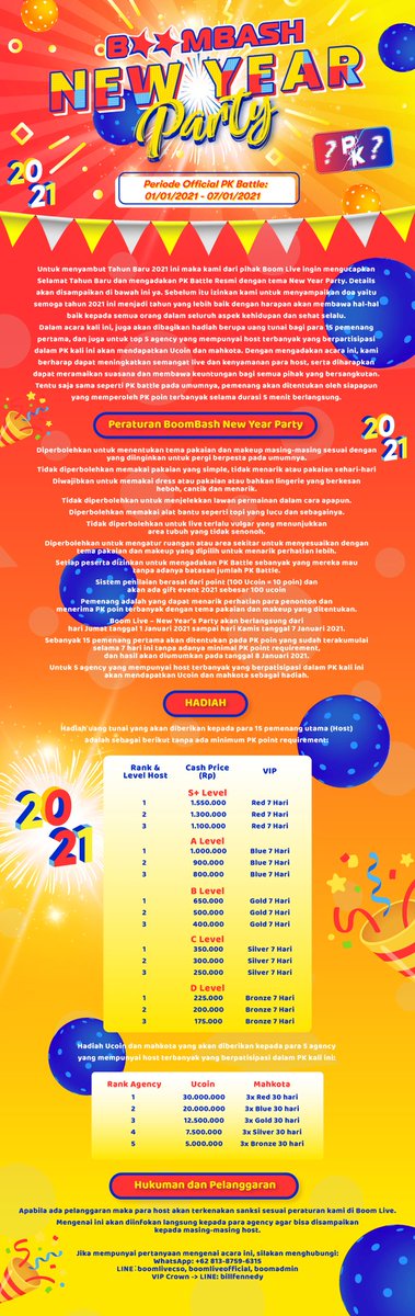 BoomLiveOFC's tweet photo. Yuk siap2 untuk event tahun baru kita nanti yah Wow pastinya 🥳🥳🥳

Pastinya hadiah nya juga wow lohh 😍

Download Boom live di Google Playstore sekarang : 
https://t.co/WtCOOGPpf5

Boom live untuk iOS : 
https://t.co/mHRLKKbTac https://t.co/JoDaFQVCZ5