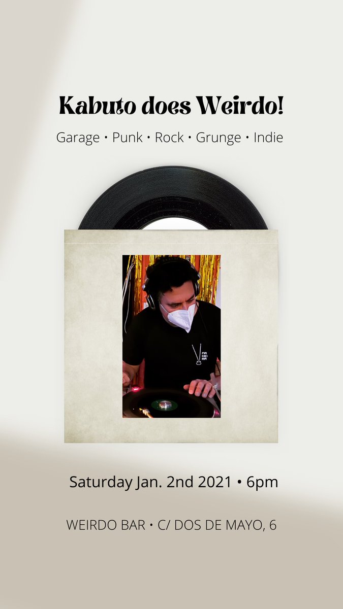 KabutoDJ's tweet photo. .. y otra 100% vinyl session para empezar el 2021 a 45rpm con una buena selección de hits de todos los tiempos: punk, rock, indie, y todas las medidas de seguridad necesarias .. próximo sábado, desde las 18:00h, en el Weirdo !! \o/ .. https://t.co/dOkfsN3ikg