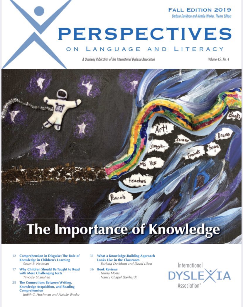 More good reading: The  @DyslexiaIDA journal devoted an entire issue to the importance of background knowledge to comprehension, edited by  @natwexler  @bdavidsonKMC.It became openly available in early 2020: https://cdn.coverstand.com/13959/644729/f035fee3722e70841e135f650d679ce8e6857aba.pdf