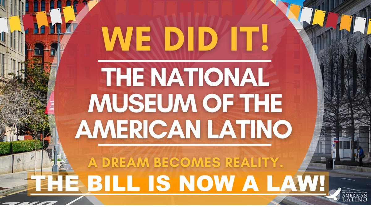 26-year trek, <a href="/POTUS/">President Donald J. Trump</a> signs omnibus, <a href="/latinomuseum/">Friends of the Nat'l Museum of the American Latino</a> now law to enshrine the 500+ years of Latino contributions to build, shape &amp; defend this nation. Huge thanks to the MANY who got us here! Honored to lead a national, bipartisan, unifying cause to accurately tell the American story