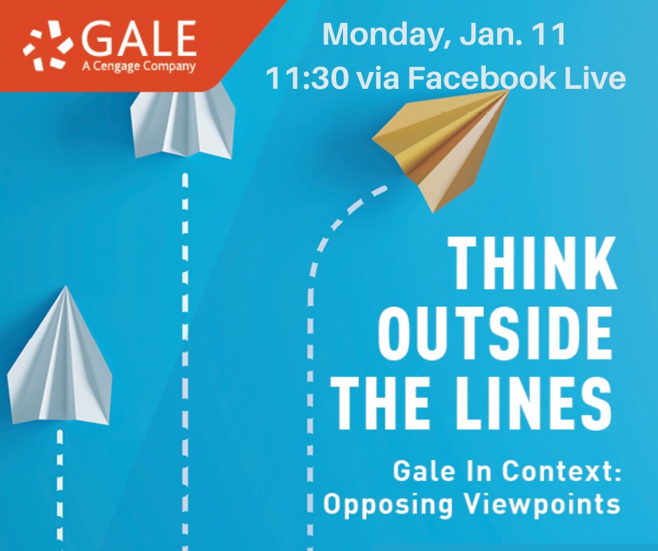Join us on Jan. 11 for a Facebook Live event on using <a href="/galecengage/">Gale Cengage</a> Gale in Context: Opposing Viewpoints! Like us @tallcitylibraries over on FB to stay updated. Can't make it live? Subscribe to our YT Channel TallCityLibraries to view the recording.