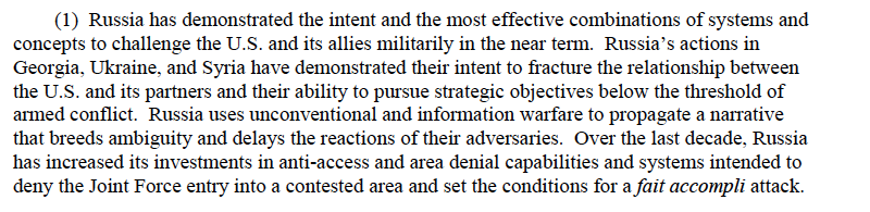 22. Here's a bit I totally agree with, but will this document treat appropriately the fact that it represents a problem radically different in nature from A2AD?