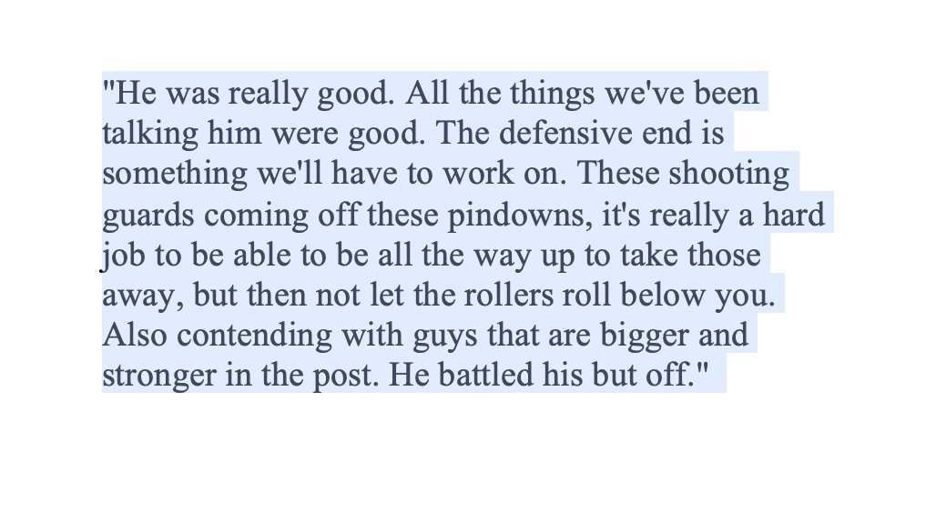 Stephen Silas on Wood defensively: "These shooting guards coming off these pindowns, it's really a hard job to be able to be all the way up to take those away, but then not let the rollers roll below you. Also contending with guys that are bigger & stronger in the post."  #Rockets