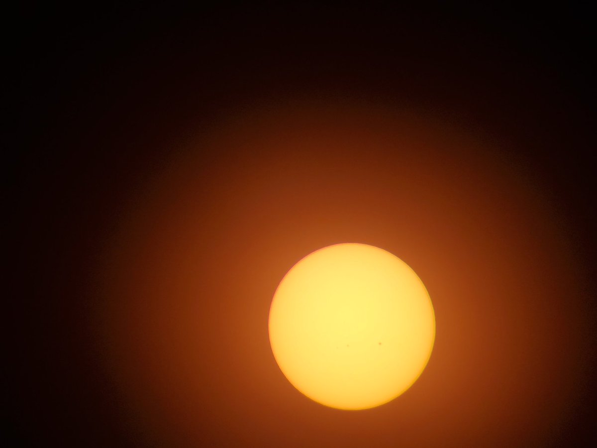 blueyetallguy's tweet image. 🎉 @physicsJ Just captured my first #sunspots through the 80mm Orion binos and the #samsung GalaxyS10+ #SOLAR ☀️🤓 #TheSun #astronomy The pics obviously don't do it justice at all, but we can clearly see the roiling and reforming of the largest spot on the right in real time! 🤯
