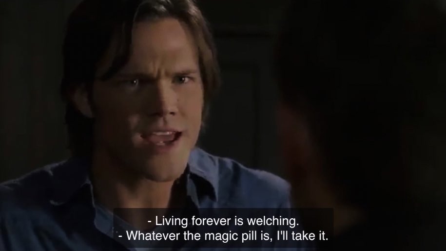 sam not only wanting dean to become a organ-stealing zombie if it means dean gets to live, but also being ok to become one if necessary