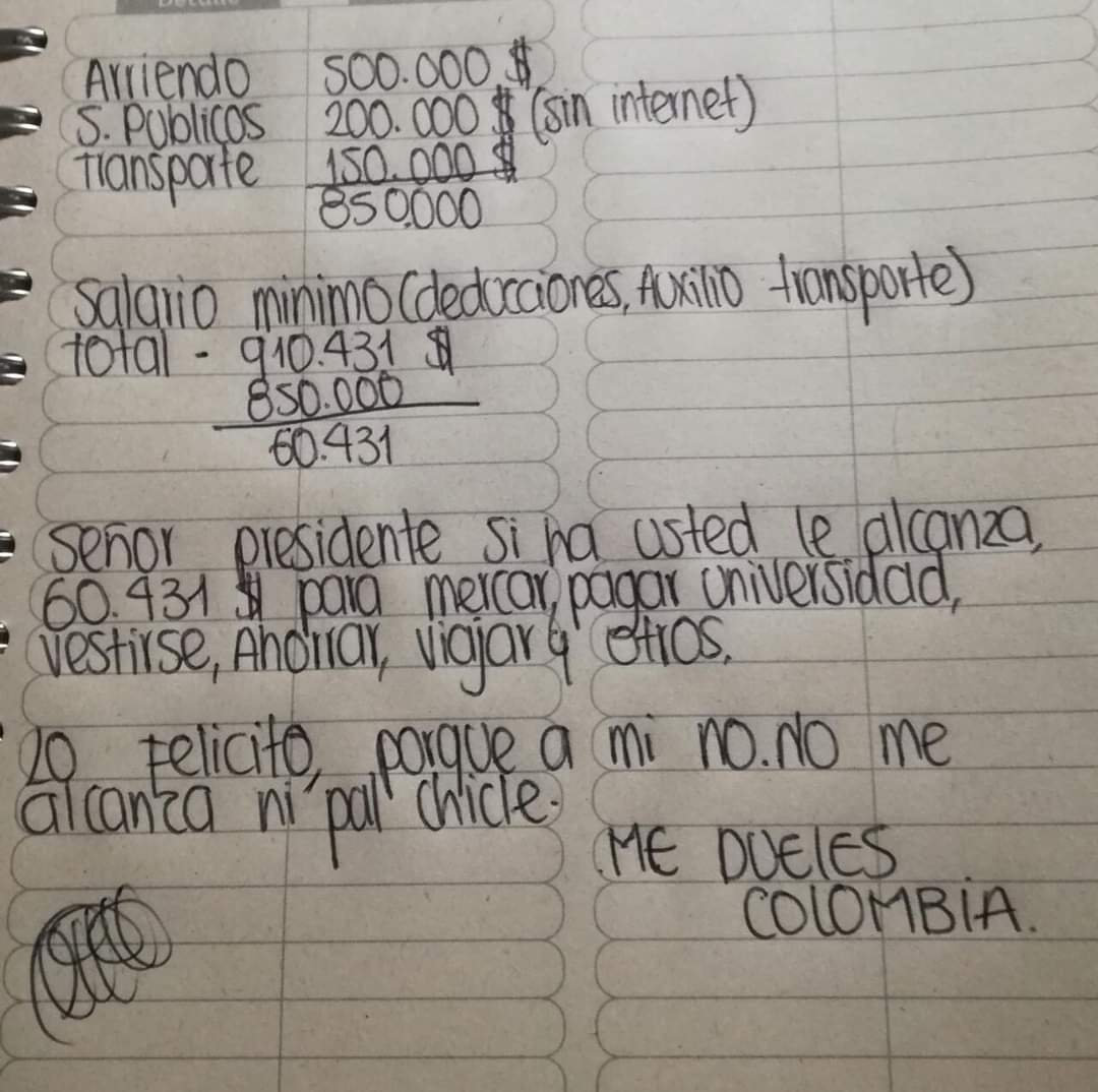 Para esto alcanza el mínimo en colombia <a href="/IvanDuque/">Iván Duque 🇨🇴</a>