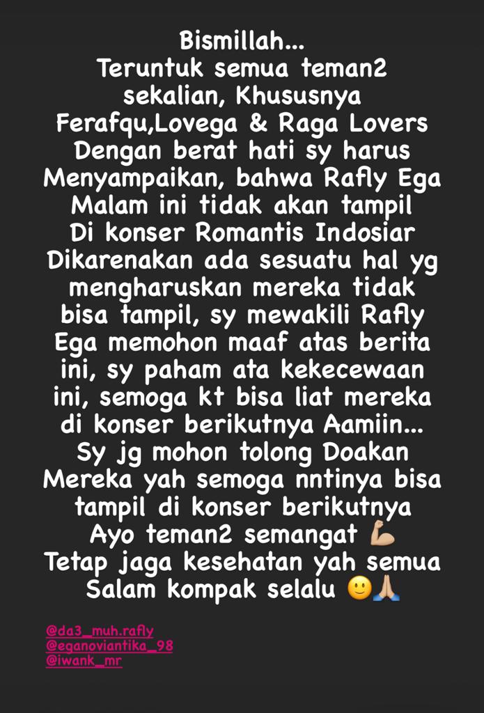 Ngak Jadi Tampil,Kecewaaa😭😭😭

RAFLY EGA KONSER ROMANTIS