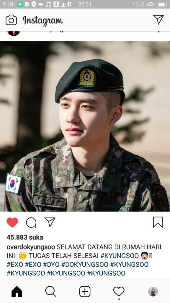 #WelcomeHomeKyungsoo
Akhirnya kmu pulang juga nak. 😍😍😘