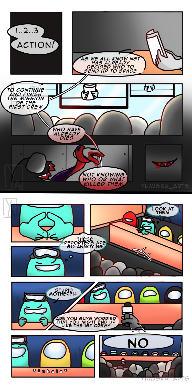 Mixxs Side on X: Part 1 Among us... My first comic...serious comic :3 . .  . yumiska_arts amongus amongusoc amongusstory amongusaart  amongusfanart art drawing comic comicart comicfanart fanartcomic  digitalart digitaldrawing story https ...