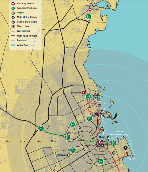 Qatar will depend on their existing infrastructure build upon 2022. Little investment needed. Also a dedicated tournament route network for smooth journey to and from stadium.