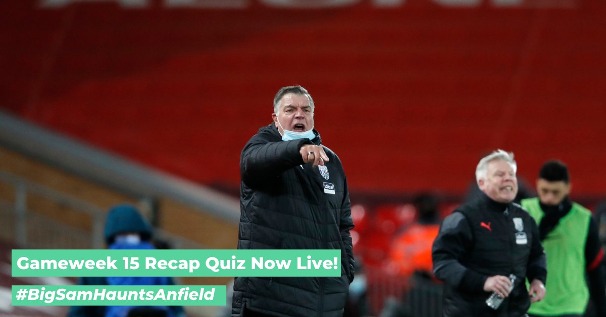 The_SportsQ's tweet photo. 🚨Big Sam Haunts Liverpool is live! 🚨

Think you have it in you to get an 8/8 on our Gameweek 15 recap? 

💰 https://t.co/g0YTofCvHs💰

#PremierLeague #Liverpool #WestBrom https://t.co/HoAij2vZgw