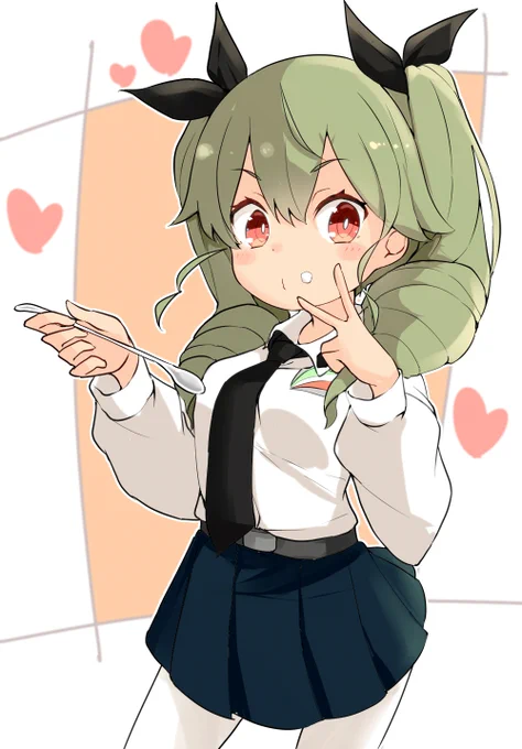 アンチョビ姐さんほっぺについてますよ! 