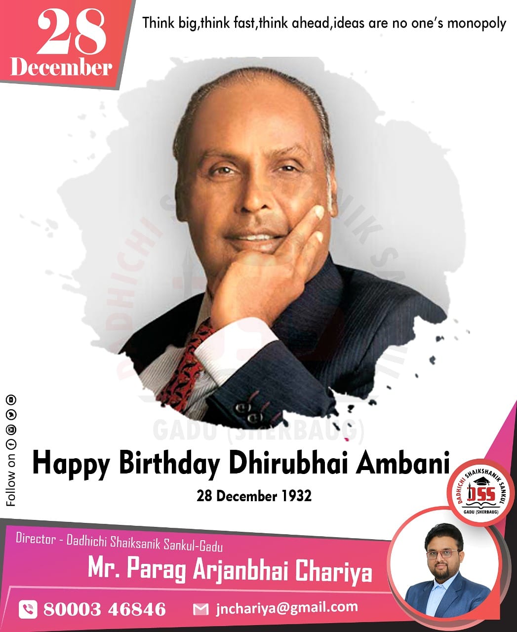 Dhirubhai Ambani
Happy Birthday 