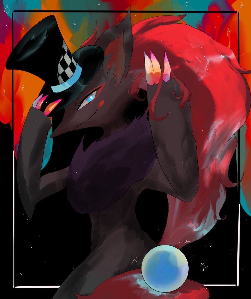 ポケモン ポケモン版深夜の真剣お絵描き60分一本勝負 ゾロアーク あす のイラスト