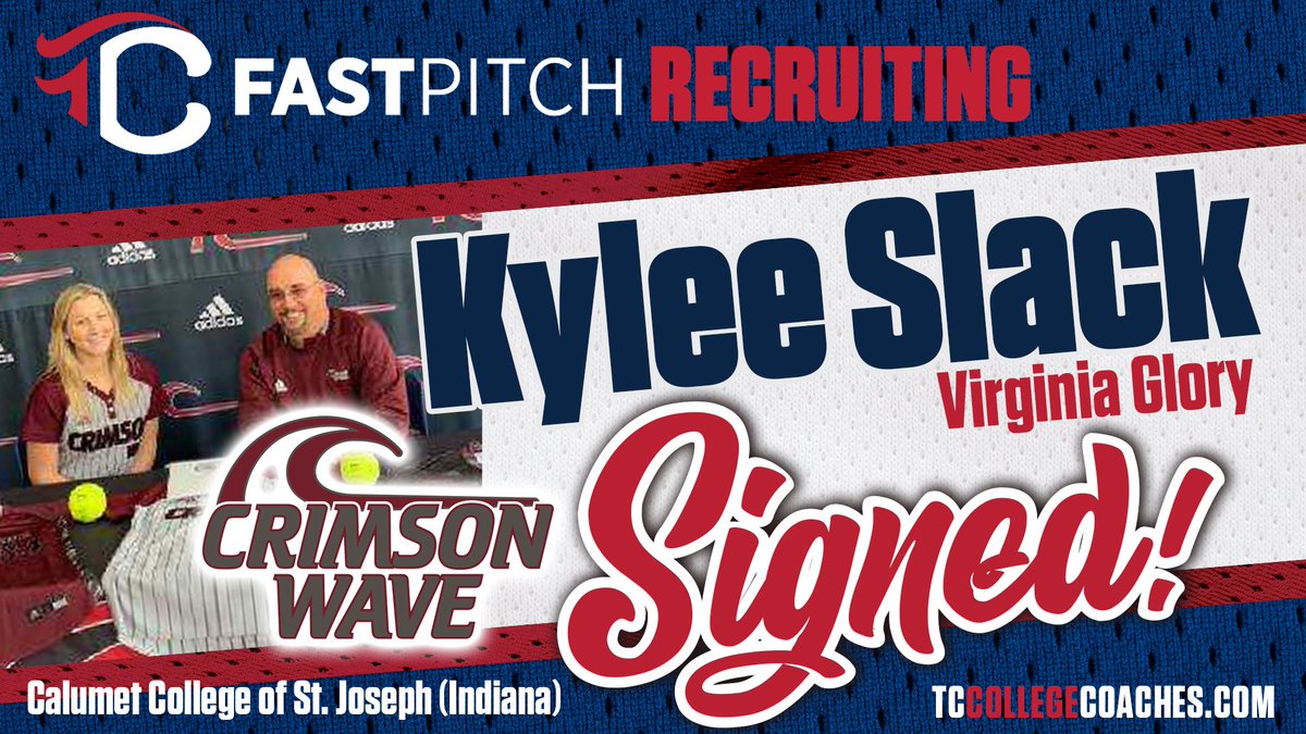 Congrats to Virginia Glory's Kylee Slack on continuing her softball career at <a href="/CCSJAthletics/">Crimson Wave</a>! Kylee was recruited by Coach Dave Lopez at Virginia Beach Fall Showcase #IPlayTCS