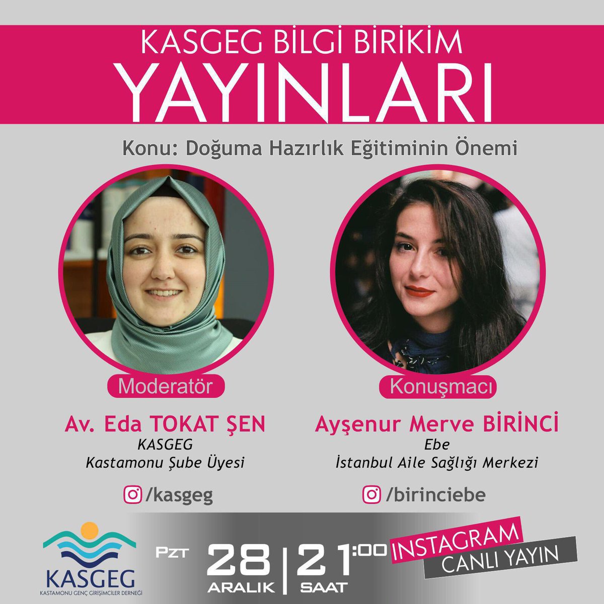 📢 KASGEG ailesi olarak halkımızı birçok konuda bilgilendirmek ve geleceğe hazırlamak için “KASGEG Bilgi Birikimi Yayınlarına” devam ediyoruz.

26. konuğumuz Ayşenur Merve Birinci 

📱Canlı yayın : instagram.com/KASGEG
⏰ 21.00