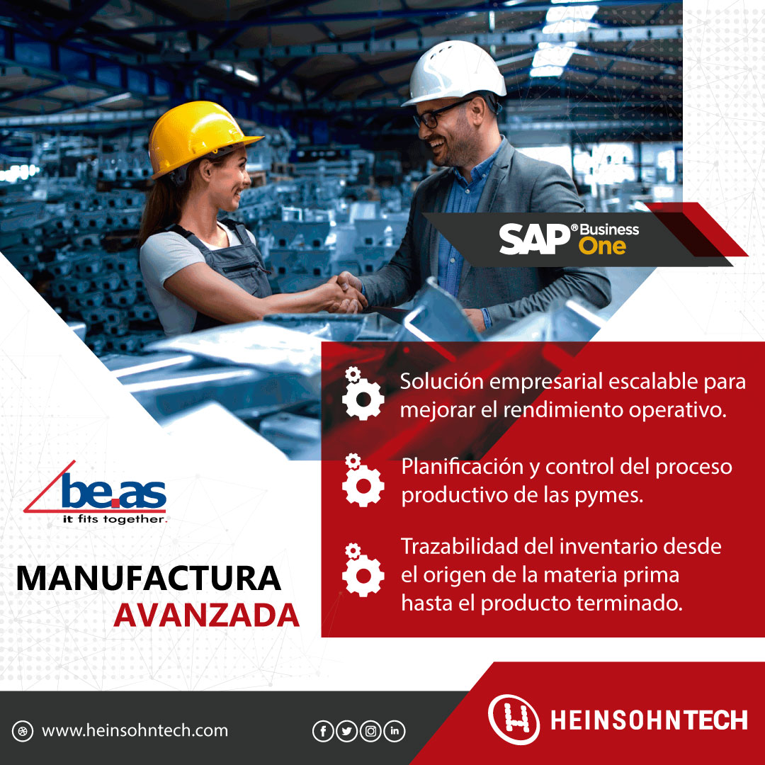 HeinsohnEcuador's tweet photo. ¡#BeasManufacturing se adapta a medida que su negocio crece!
Al trabajar con un #ERP inteligente su empresa obtendrá una gestión más eficiente de la producción y la cadena de suministro.
#Heinsohntech #SAPBusinessOne
#SoftwareEmpresarial
#TransformaciónDigital https://t.co/VSjeBh87o8