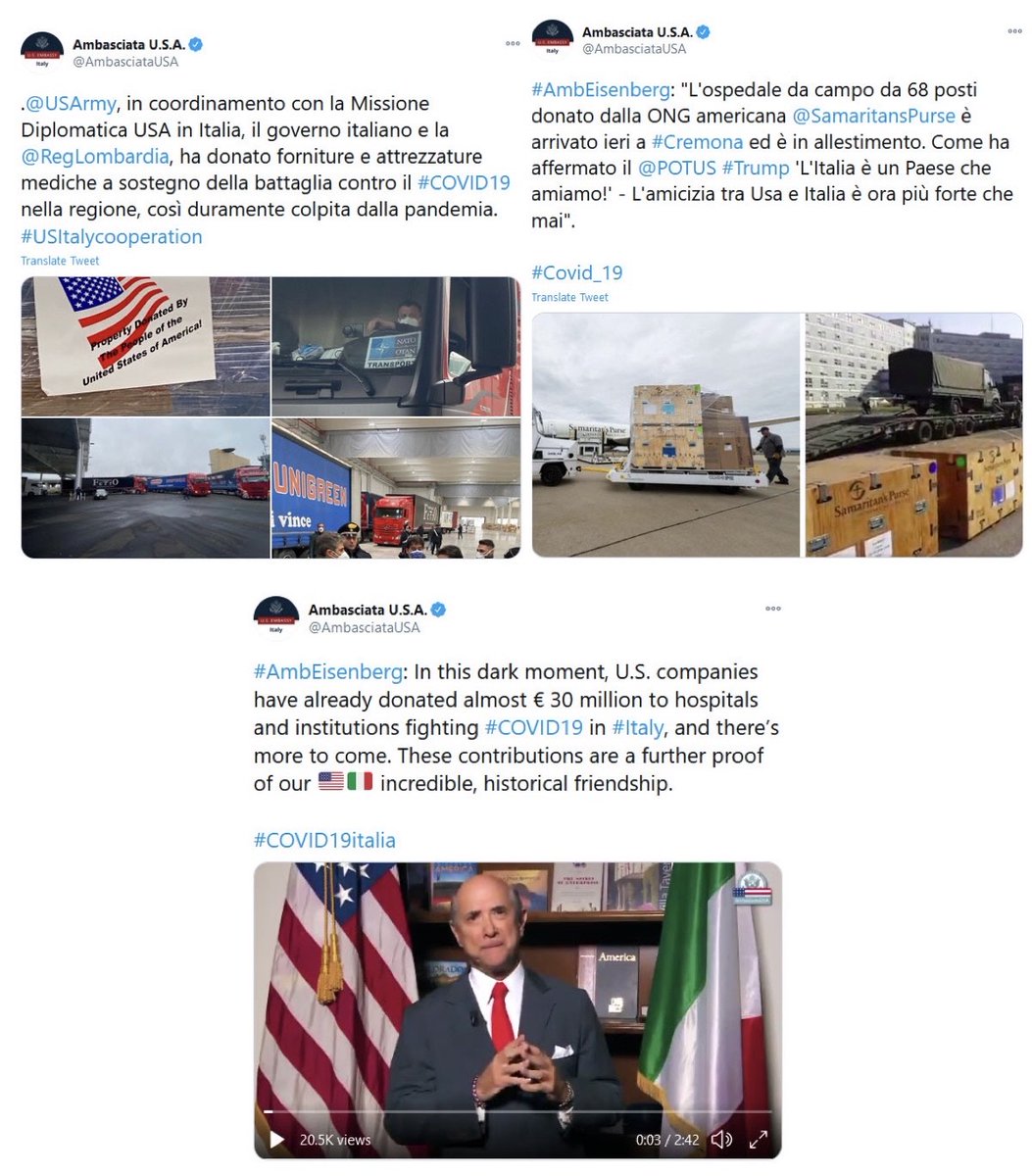 Ambasciata U S A Ar Twitter Let S Look Back Together At The Most Significant Moments Of Such As The U S Support To Italy During The First Phase Of The Covid19 Pandemic By The