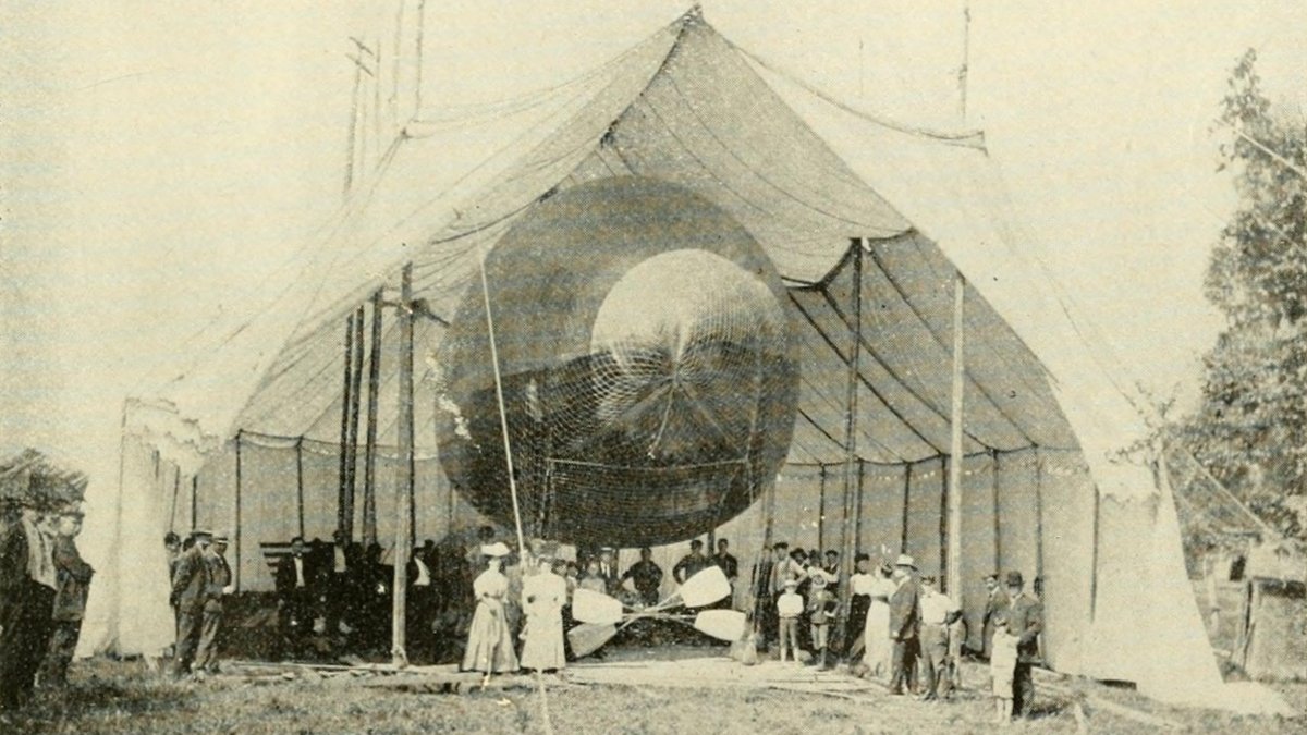 Baldwin's airship in 1907. From Aeronautics magazine (Archive.org)