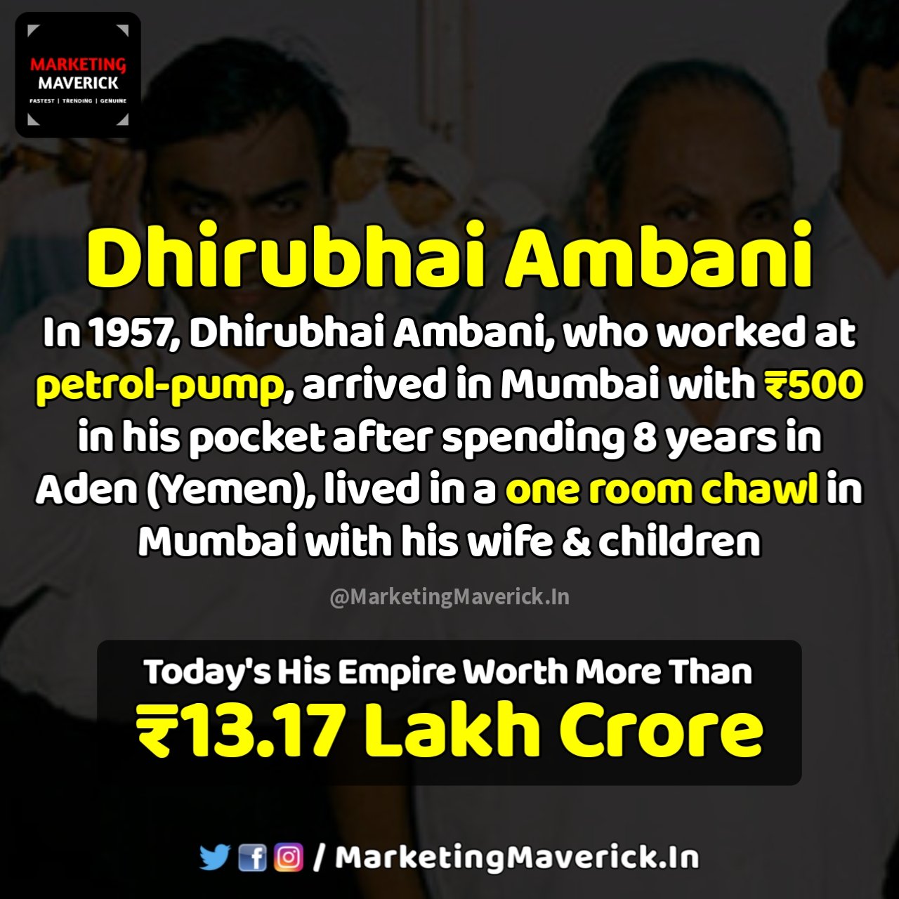 Happy birthday to late Dhirubhai Ambani 