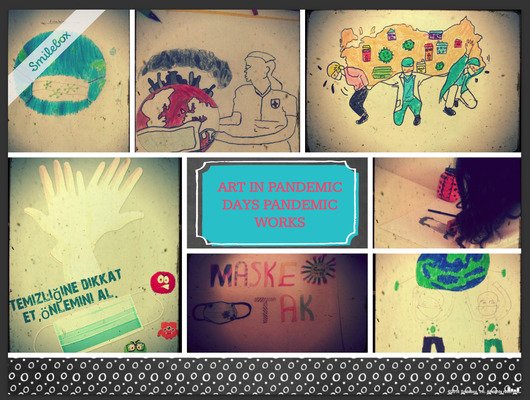 Öğretmenimiz Sümeyya GÜRSES BADAR tarafından yürütülen eTwinning projemiz Art in Pandemic Days Projesinde öğrencilerimiz Pandemi konulu resimler yaptılar. <a href="/bircankeles/">Bircan Keleş</a> <a href="/eTwinningMersin/">eTwinning Mersin</a> <a href="/tretwinning/">eTwinning Türkiye</a> #pandemigünlerindesanat #pandemi #artinpandemicdays