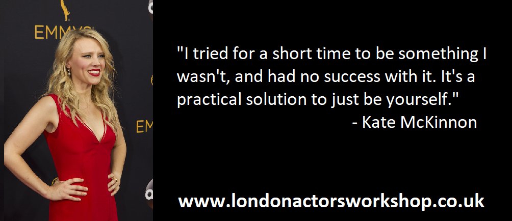 LAWacting's tweet photo. "I tried for a short time to be something I wasn't, and had no success with it. It's a practical solution to just be yourself." - Kate McKinnon

https://t.co/TbQs1jgnj1

#beyourself #actors #success https://t.co/vksD0X6bCC