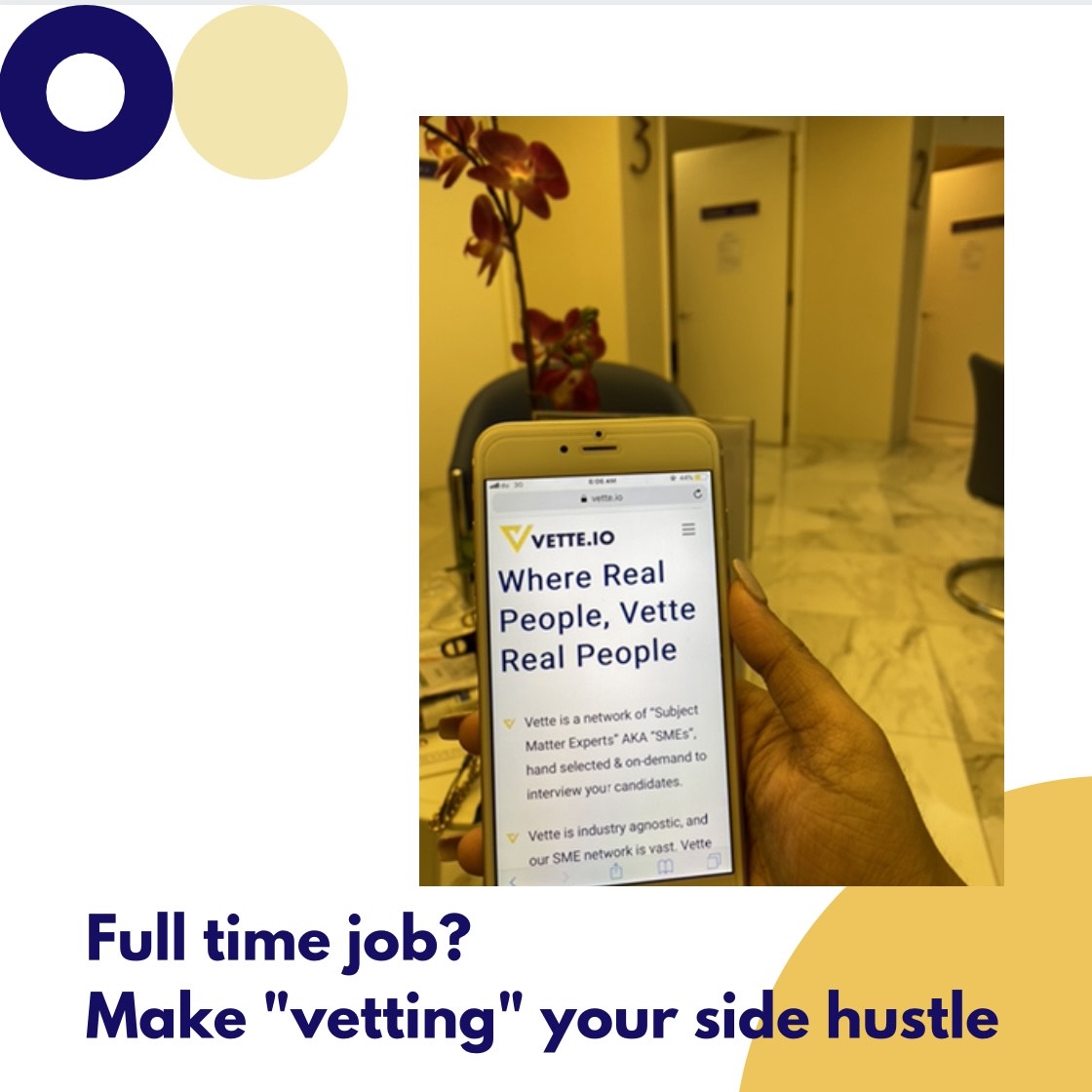 Full time job? Make "vetting" your side hustle this new year! Check out our website to learn more on how to become an expert Vetter! vette.io

#Vette #Recruiting #Jobs #startups #Entrepreneur #technology