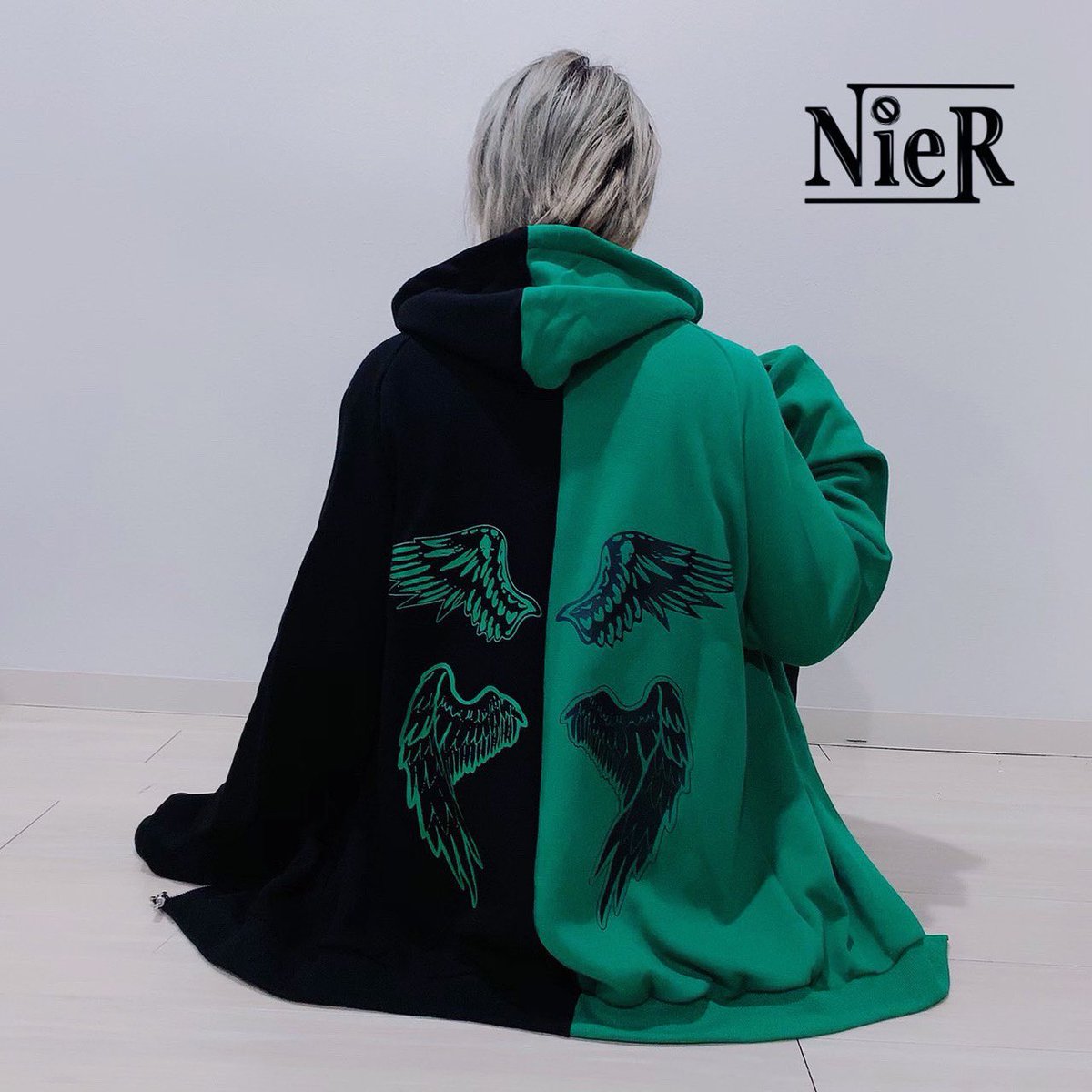 two-tone ZIP PARKA【NieR WING】ラベンダー TWO-TONE DOUBLE ZIP PARKA【FACE LOGO】 | NIER CLOTHING
