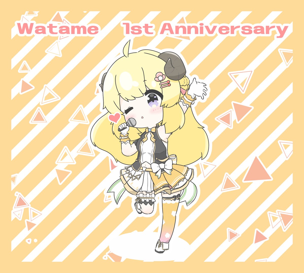 角巻わため「わためぇ1周年おめでとう!!
いつも楽しい配信、楽しい時間ありがとう☺️
わため」|くろけんのイラスト