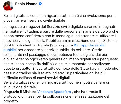 Paola Pisano tweet media