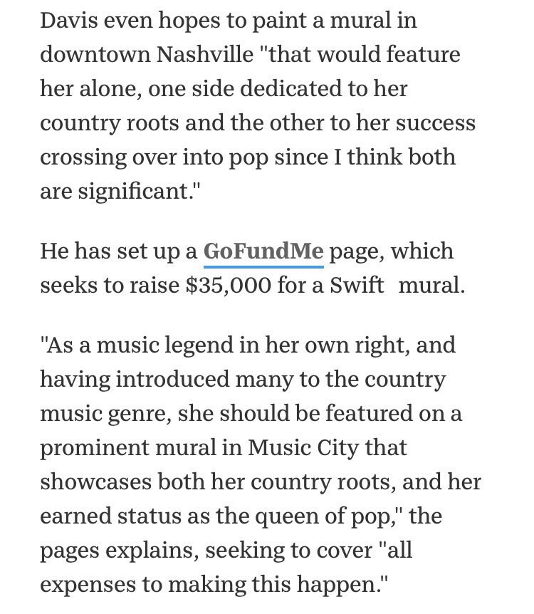 swiftcamzz's tweet photo. TAYLOR IS GOING TO GET HER OWN MURAL, I KNOW THAT'S RIGHT https://t.co/UaPI3Yrg9h