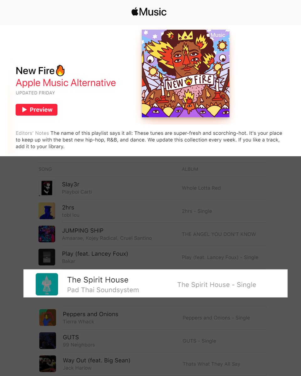 Yo <a href="/AppleMusic/">Apple Music</a> featured me &amp; <a href="/DJTravelinMatt/">G. Matthew Hammond</a> as <a href="/PadThaiSound/">Pad Thai Soundsystem</a> on their New Fire playlist - peep it here: apple.co/3rtkBPj
