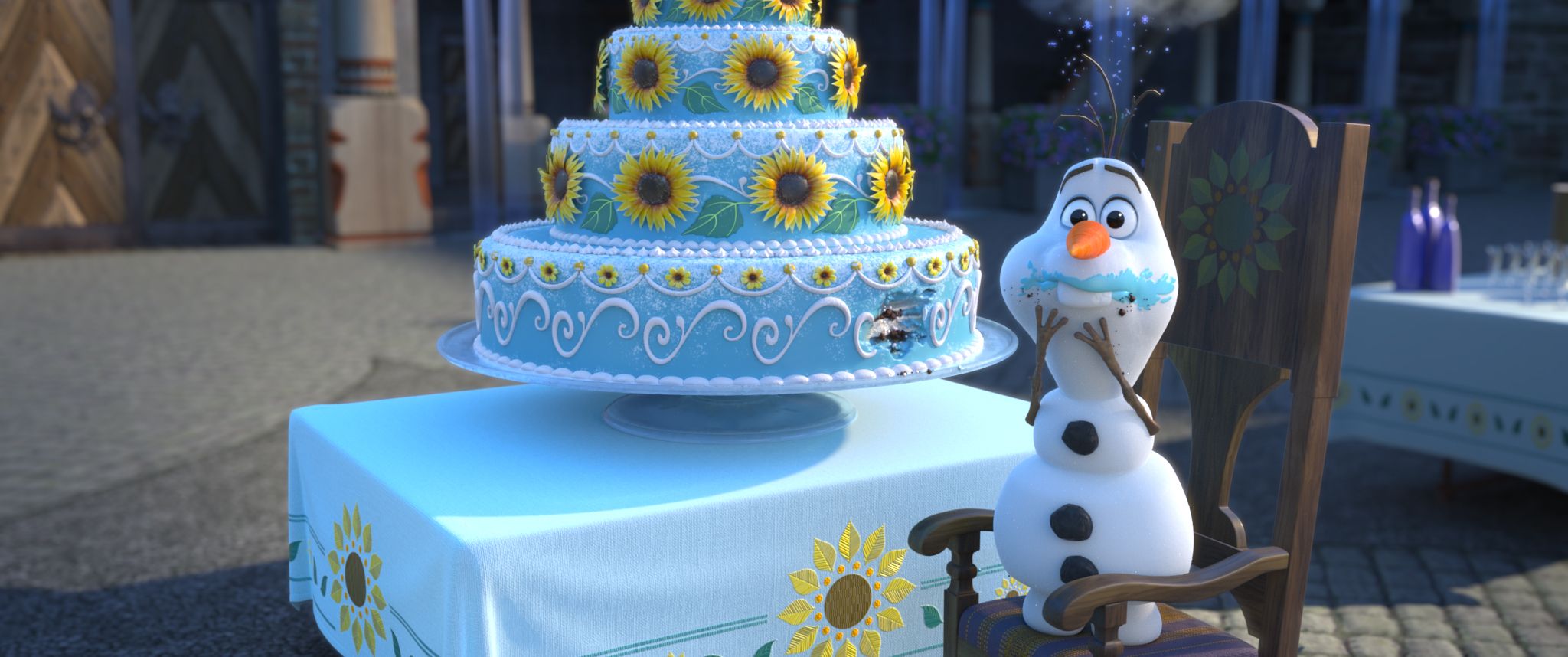 ディズニー スタジオ アニメーション 公式 アナの誕生日ケーキ でも 少し欠けているところが オラフの盗み食いに注意 ケーキの日 アナと雪の女王 エルサのサプライズ T Co Us5psokirs Twitter