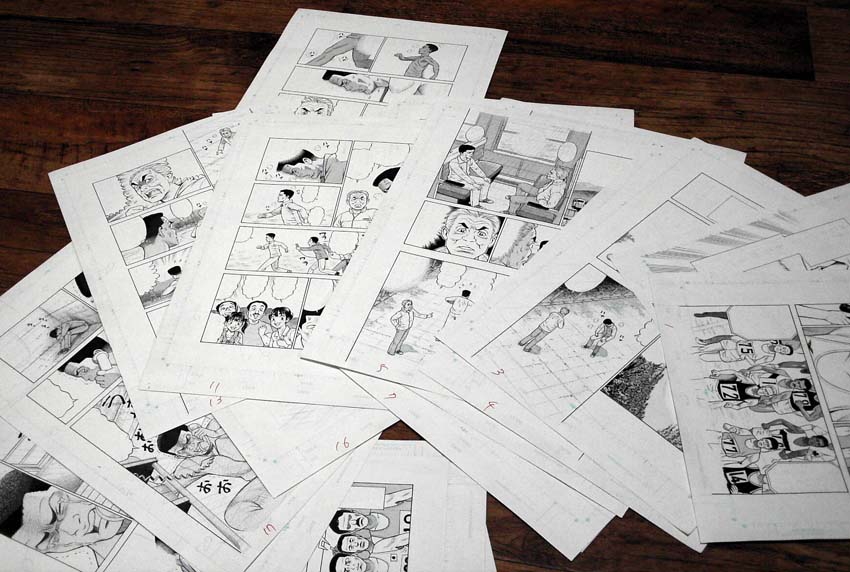 昔、漫画サンデーに描いた「瀬古利彦物語」の生原稿。

20Pしかなかったので、内容がぎゅうぎゅうになってしまいました。よくない例ですな。 