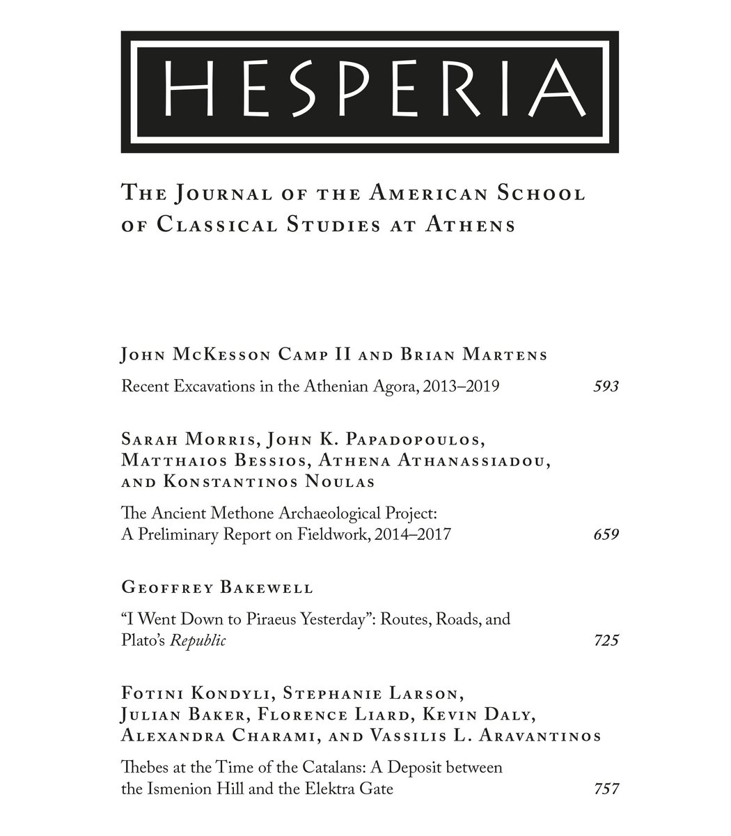 New issue of Hesperia: The Journal of the American School of Classical Studies at Athens Vol. 89, No. 4, October-December 2020 jstor.org/stable/10.2972… <a href="/JSTOR/">JSTOR</a> <a href="/ascsapubs/">ASCSA Publications</a>  <a href="/ASCSAthens/">ASCSA</a>