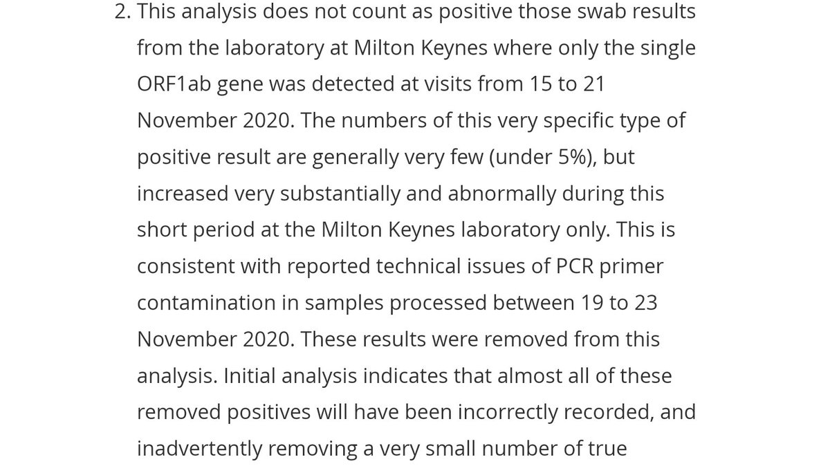 And this issue was quickly spotted, because labs have internal checks and look out for any unusual patterns in the results they're getting.In this case, the primer issue caused a big jump in the number of positives that only found the ORF1ab gene (one of three they check for).