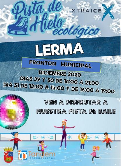 LermaTurismoCIT's tweet photo. #Navidad2020  en #Lerma
Este año con pista de patinaje para acabar el año.....⛸️🎄 En el frontón municipal del 29 al 31.
Y no es inocentada!!!!😀
#LermacompartesuNavidad #VamosLerma #LermaenNavidad #lerma🎄 #lerma  #LermaTeEspera
@AYTOLERMA @andaonda @RutaVinoArlanza @tomeandres https://t.co/SuCet5bhO3
