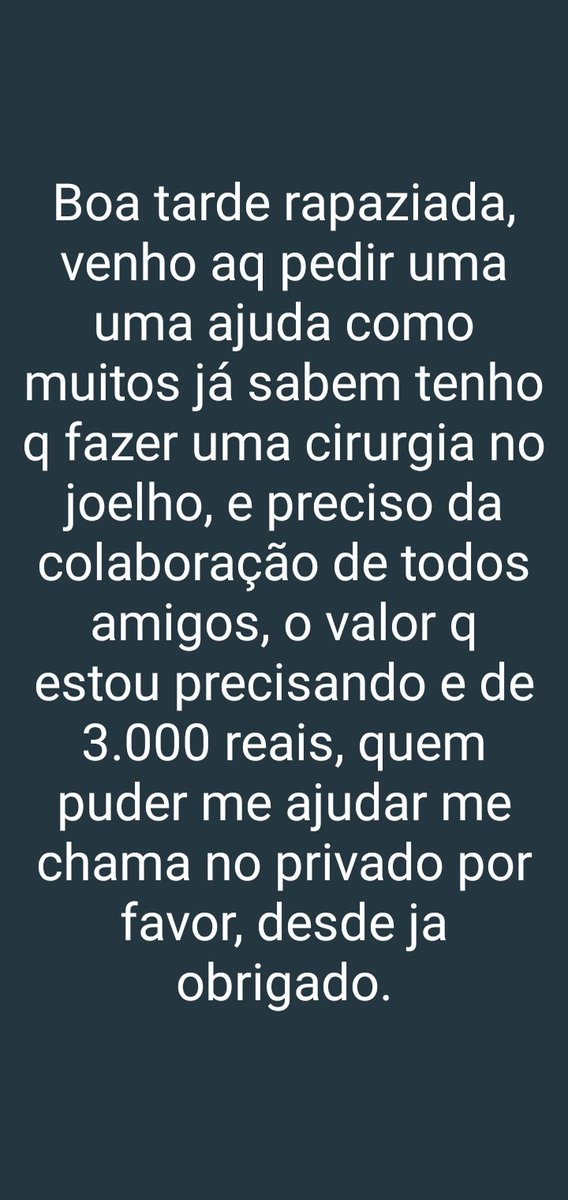 RDZIN1571's tweet photo. Vs rapaziada, estou precisando de uma ajuda urgente, pois tenho q fazer uma cirurgia no joelho o mais rápido possível, quem puder me ajudar dando rt e favor vai ajudar, e me chamem na dm para me ajudar por fabor. https://t.co/sVy3tFwlER