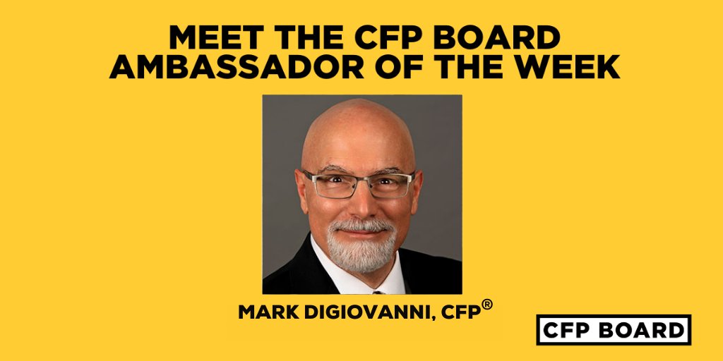 CFPBoard's tweet photo. The CFP Board Ambassador of the week is Mark DiGiovanni, CFP®. Mark has been named one of Atlanta’s top wealth managers by “Atlanta Magazine” for the last six years. We are proud to recognize our dedicated Ambassadors #financialplanning #CFPprofessional #LetsMakeAPlan https://t.co/PrELHl9UPu