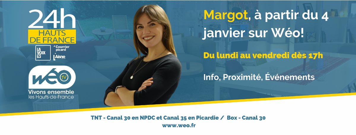 . <a href="/margothoornaert/">margot hoornaert</a> aux commandes de 24h Hauts-de-France à partir du lundi 4 janvier ! Rendez-vous le lundi 4 janvier à partir de 17h sur Wéo, weo.fr et La Voix TV - mailchi.mp/weo/emission-s… #weo #hautsdefrance