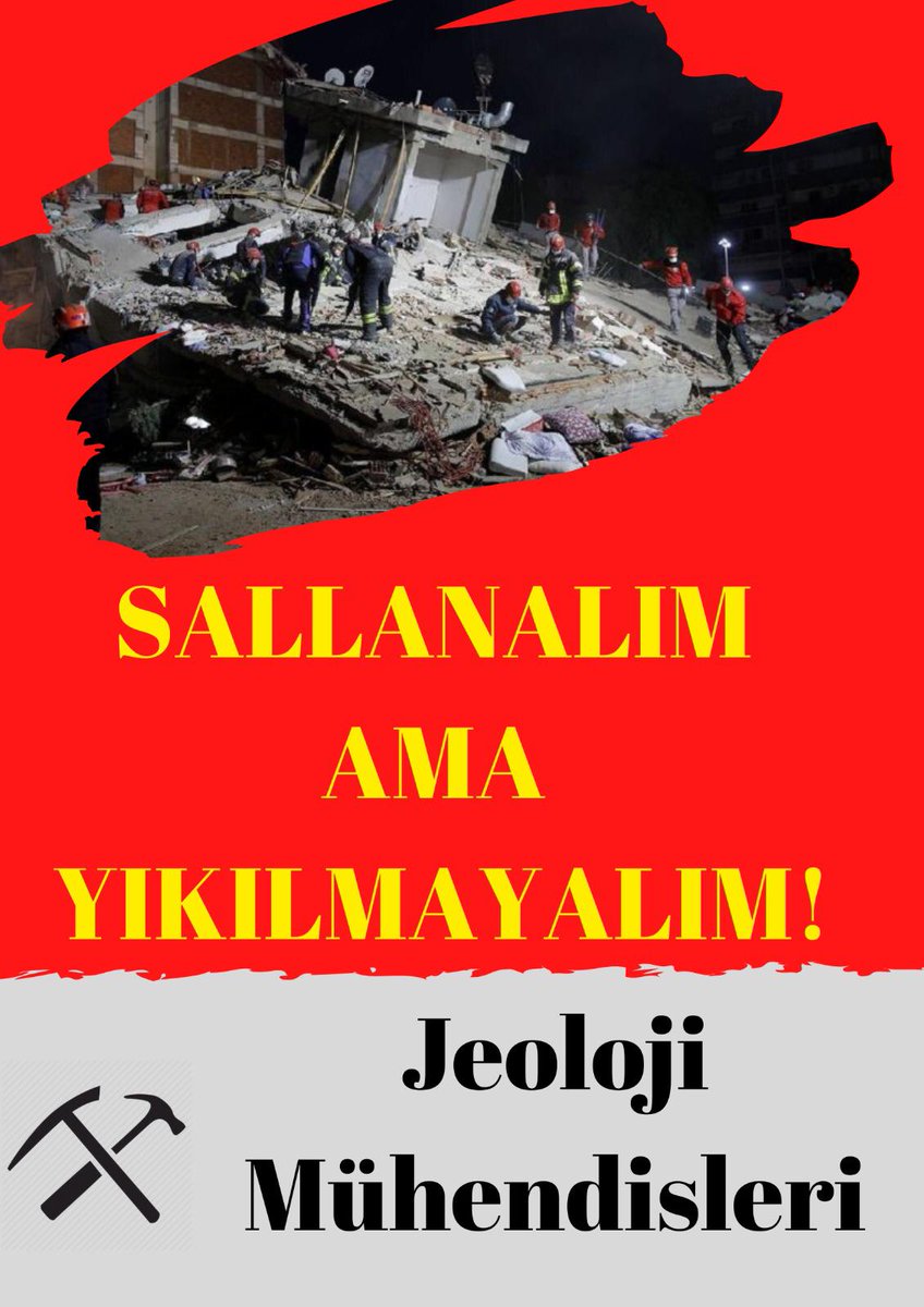 DepremVar JeolojiMühYok  En son yaşanan Elazığ depremi bir kez daha yer biliminin önemini kanıtlamıştır. Jeoloji Mühendisleri Devletimiz için tüm gücüyle çalışmaya hazırdır.  <a href="/RTErdogan/">Recep Tayyip Erdoğan</a> <a href="/murat_kurum/">Murat KURUM</a> <a href="/csbgovtr/">T.C. Çevre, Şehircilik ve İklim Dğş. Bakanlığı</a> <a href="/AFADBaskanlik/">AFAD</a> <a href="/DepremDairesi/">AFAD Deprem</a> <a href="/mgulluoglu/">Mehmet 🌍</a> <a href="/lutfielvan/">Lütfi Elvan</a>