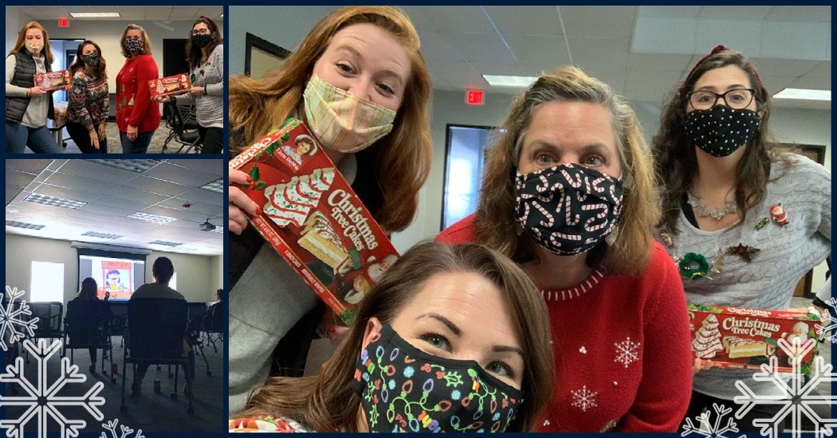 How did you celebrate Christmas this year?  At our Columbia office, we celebrated with Little Debbie cakes, Christmas sweaters, and a viewing of Charlie Brown Christmas!