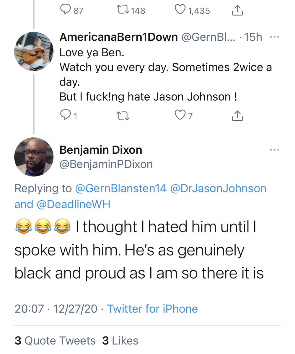 TamanishaJohn's tweet image. I love that Ben Dix*n is confirming this 😂; Especially because his apologists a few weeks/days ago were saying it’s “ludicrous” to compare his disrespect towards BJG, to Jas*n J*hns*n’s “island of misfit Black girls”  comments. When you know, you know 🤷🏾‍♀️💃🏾