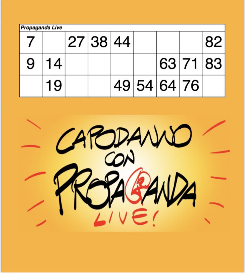 Pronta per il 31 sera con la mia cartella della tombola di #propagandalive #propagandatombola