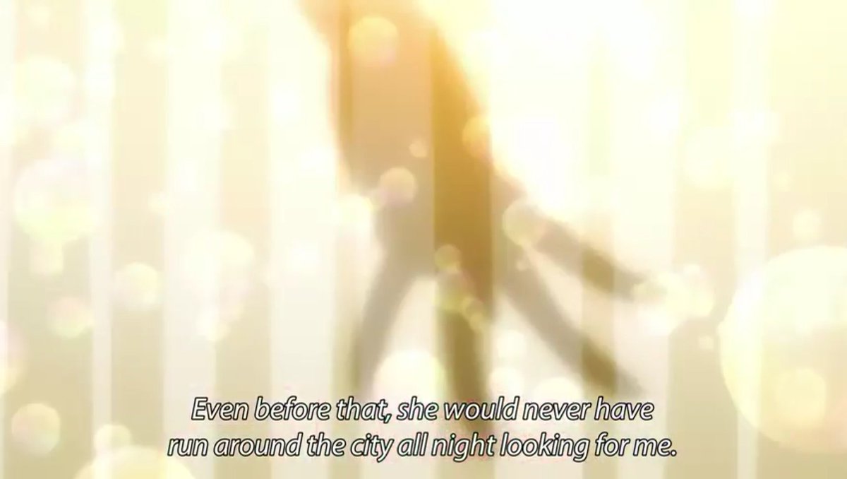 to let people in her life and get close to her, for her to be able to find love and friends she is able to care for is so inspiring to me. Her friendship with hanekawa is a prime example of this, her being worried to death over hanekawa and searching for her and when she finally