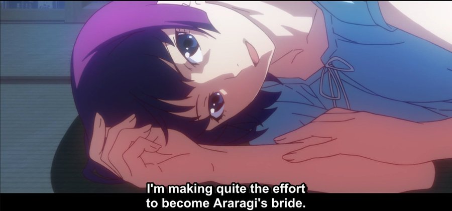 It's amazing just how well it puts in to perspective the growth of their relationship and how far they have come as a couple and as a person. Hitagi understanding araragi's situation and araragi appreciating the nuance in hitagi's things just shows how much chemistry they have.