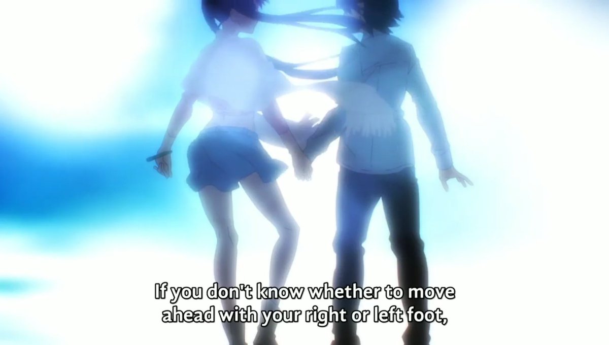 The ending of zokuowari reaffirms everything ive said when araragi is lamenting over not being sure about how to move forward in the next step of his life but hitagi just takes his hand and leaps forward as araragi described it "Not like a kangaroo, like a frog".